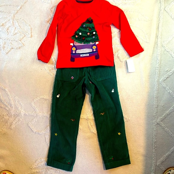 NEW Mini Boden Christmas cords and shirt Outfit Bundle - Picture 1 of 10